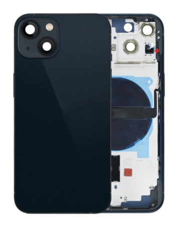 Purchase the Back Housing Frame with Small Components Pre-Installed for iPhone 13 NO LOGO US Version MIDNIGHT.

