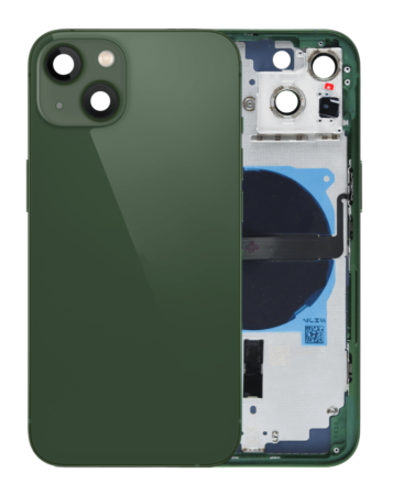 Stock up on the Back Housing Frame with Small Components Pre-Installed for iPhone 13 NO LOGO US Version GREEN.


