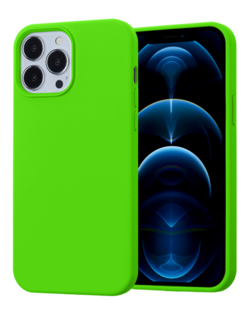 Soft Solid Silicone Case (Full Buttom Cover) - GREEN for iPhone 13 Pro (Only Ground Shipping)