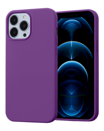 Soft Solid Silicone Case (Full Buttom Cover) - LIGHT PURPLE for iPhone 13 Pro (Only Ground Shipping)