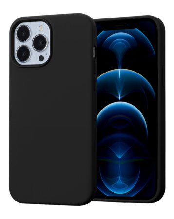 iPhone 13 Mini Soft Solid Silicone Case (Full Buttom Cover) - BLACK (Only Ground Shipping)