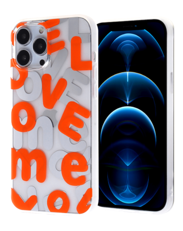 Love Me Printed Clear Case - E3 for iPhone 12 Pro Max (Only Ground Shipping)