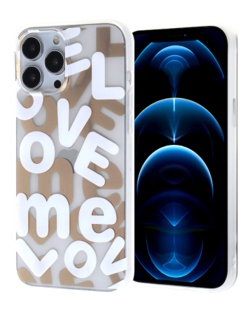 Love Me Printed Clear Case - E4 for iPhone 12 Pro Max (Only Ground Shipping)