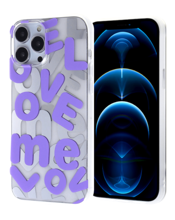 Love Me Printed Clear Case - E5 for iPhone 12 Pro Max (Only Ground Shipping)