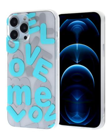 Love Me Printed Clear Case - E6 for iPhone 12 Pro Max (Only Ground Shipping)