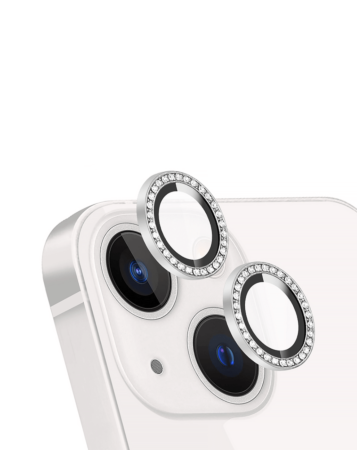 Purchase the Diamonds Metal Ring with HD Tempered Glass for iPhone 13 and 13 Mini in White.






