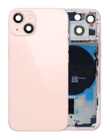 Purchase the Back Housing Frame with Small Components Pre-Installed for iPhone 13 Mini No Logo US Version Pink.

