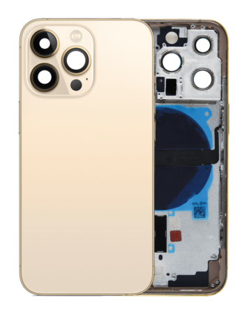 Buy the Back Housing Frame with Small Components Pre-Installed for iPhone 13 Pro NO LOGO US Version GOLD.

