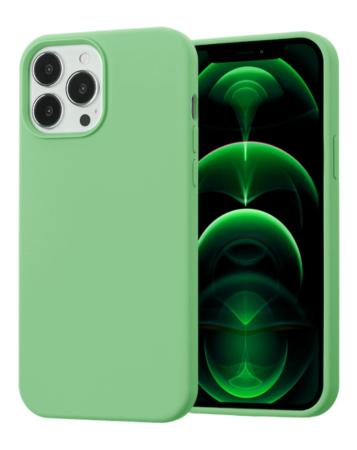 iPhone 13 Pro Soft Solid Silicone Case (Full Buttom Cover) - MINT (Only Ground Shipping)