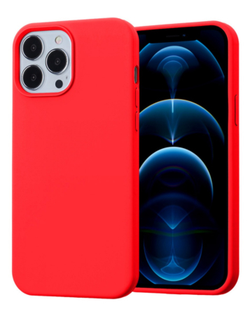 Soft Solid Silicone Case (Full Buttom Cover) - RED for iPhone 13 Pro (Only Ground Shipping)