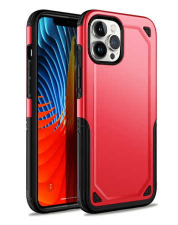 Armor Dual Layer Impact Shockproof Cover - RED for iPhone 13 Pro (Only Ground Shipping)