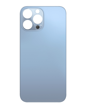 Grab the wholesale deals on the back glass with bigger camera hole for iPhone 13 Pro Max Sierra Blue, no logo.