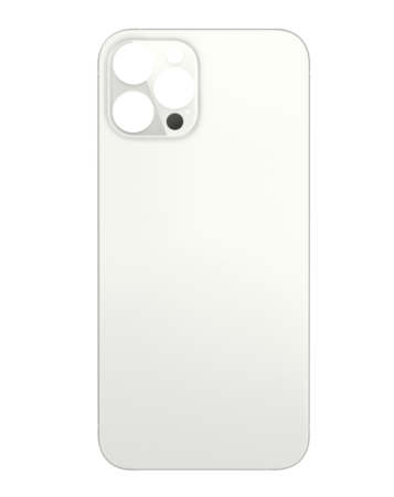 Shop the back glass with bigger camera hole for iPhone 13 Pro Max silver, no logo.


