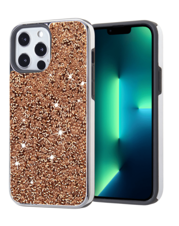 Bling Diamond Dual Layer Protection Case - ROSE GOLD for iPhone 13 Pro (Only Ground Shipping)