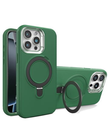 Support Heavy Duty Case with Wireless Charging Kickstand - DARK GREEN for iPhone 13 Pro Max (Only Ground Shipping)