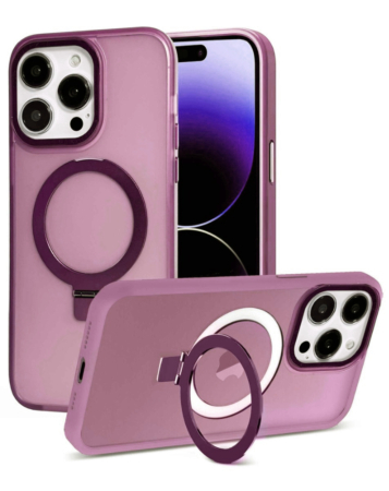 Carbon Wireless Charging Case with Ring Stand - PINK for iPhone 13 Pro Max (Only Ground Shipping)