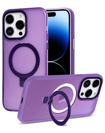 Carbon Wireless Charging Case with Ring Stand - PURPLE for iPhone 13 Pro Max (Only Ground Shipping)