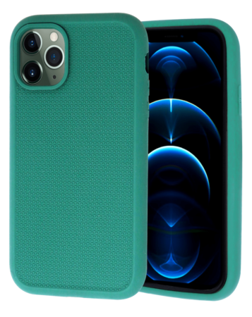 Dual Layer Serrated Case - DARK GREEN for iPhone 13 Pro (Only Ground Shipping)