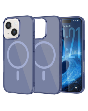 Transparent Magnetic Shockproof Case - NAVY for iPhone 14 (Only Ground Shipping)