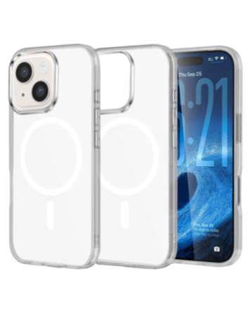 Transparent Magnetic Shockproof Case - WHITE for iPhone 14 (Only Ground Shipping)