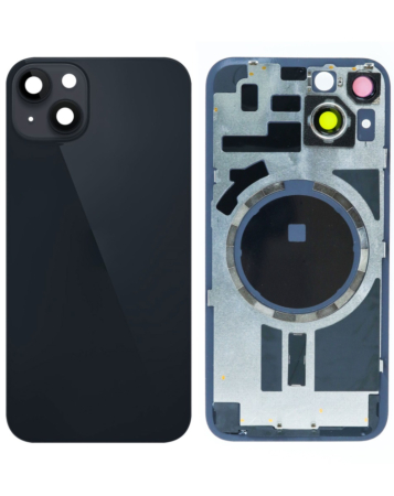 Purchase the midnight back glass with frame and MagSafe magnet for iPhone 14, no logo.