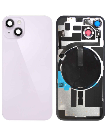 Stock up on the purple back glass with frame, wireless NFC charging flex, and MagSafe magnet for iPhone 14, no logo.