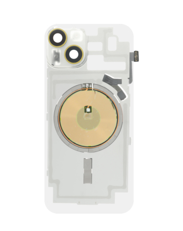 Clear Back Glass with Wireless NFC and MagSafe Magnet for iPhone 14 (NO LOGO) (YELLOW)