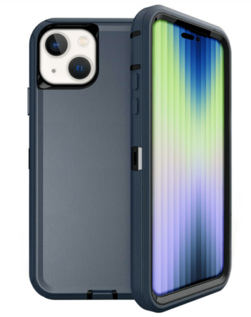 Heavy Duty Case for iPhone 14 / 13 (DARK BLUE & BLACK) (Only Ground Shipping)