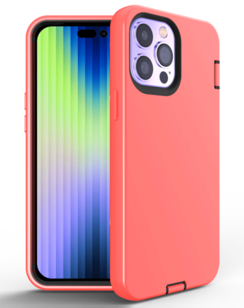 Silicone Design Heavy Duty Case - ORANGE for iPhone 14 Pro Max (Only Ground Shipping)