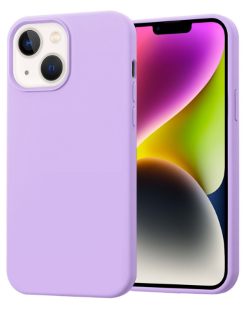 Soft Solid Silicone Case (Full Buttom Cover) - LILAC for iPhone 13 / 14 / 16e / 17e (Only Ground Shipping)