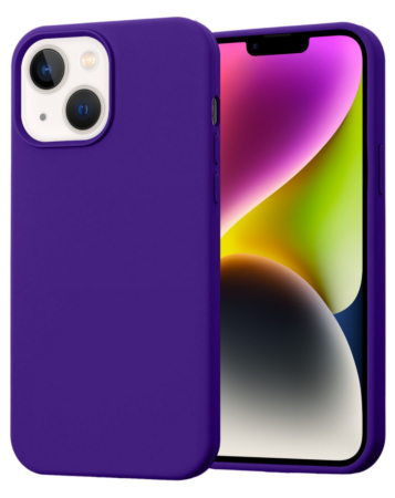 Soft Solid Silicone Case (Full Buttom Cover) - PURPLE for iPhone 13 / 14 / 16e / 17e (Only Ground Shipping)