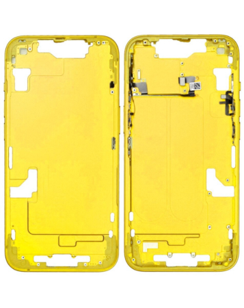 Grab the wholesale deals on the yellow middle frame with small parts for iPhone 14 US version.