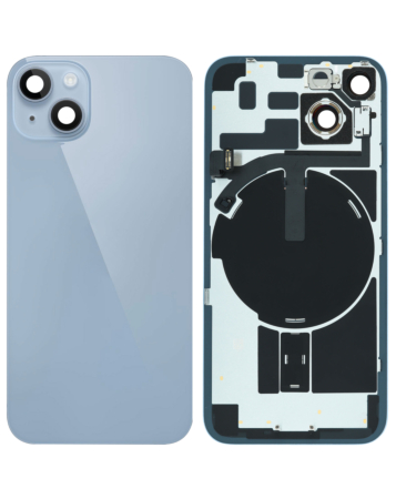 Buy the blue back glass with frame and MagSafe magnet for iPhone 14 service pack.

