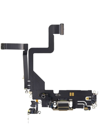 Purchase the charging port flex cable for iPhone 14 Pro in Gold, premium quality.