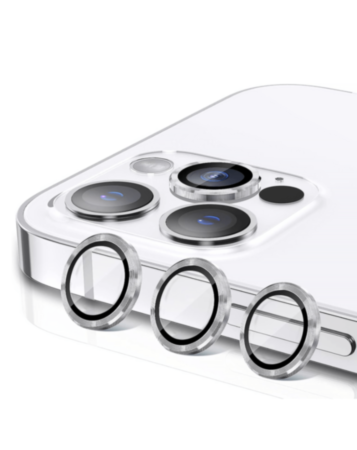 Order the Metal Ring with HD Tempered Glass for iPhone 14 Pro and 14 Pro Max in White.
