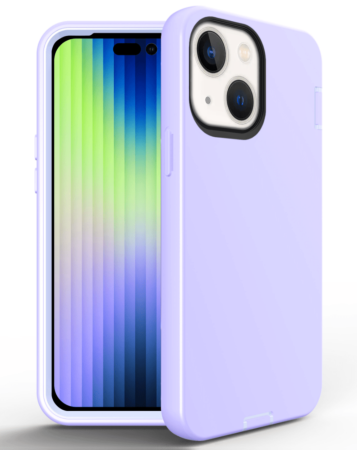 iPhone 14 Plus / 15 Plus Silicone Design Heavy Duty Case - PURPLE (Only Ground Shipping)