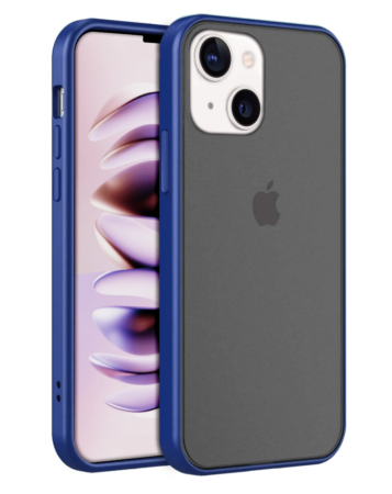 iPhone 14 Plus / 15 Plus Hard PC Rear / Soft TPU Colorful Border Case - BLUE (Only Ground Shipping)