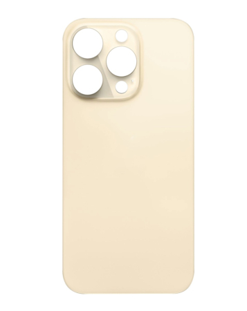 Buy the back glass with bigger camera hole for iPhone 14 Pro in Gold, no logo.