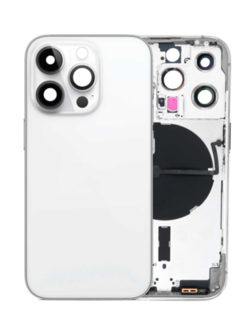 Back Housing Frame with Small Components Pre-Installed for iPhone 14 Pro (NO LOGO) (International) (SILVER)