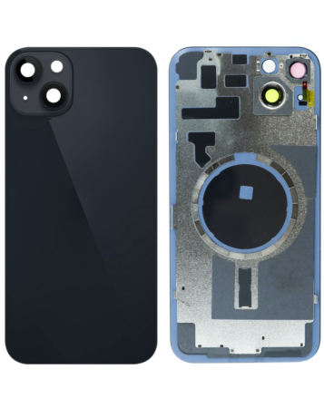 Buy the back glass with frame and MagSafe magnet for the iPhone 14 Plus — in Midnight, no logo.
