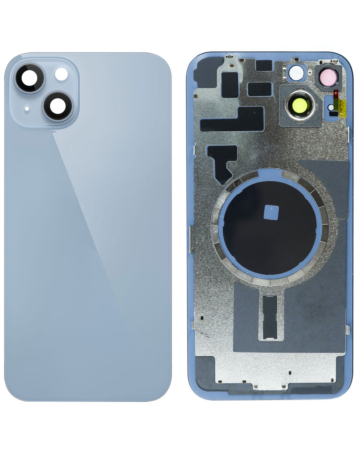 Shop the back glass with frame and MagSafe magnet for the iPhone 14 Plus — in Blue, no logo.