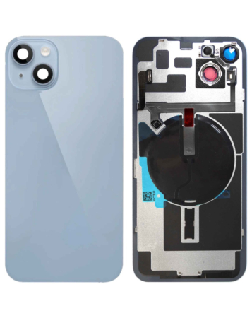 Shop the back glass with frame, wireless NFC charging flex, and MagSafe magnet for the iPhone 14 Plus — in Blue, no logo.
