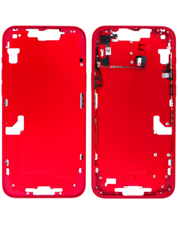 Stock up on the middle frame with small parts for the iPhone 14 Plus — in Red, International version.