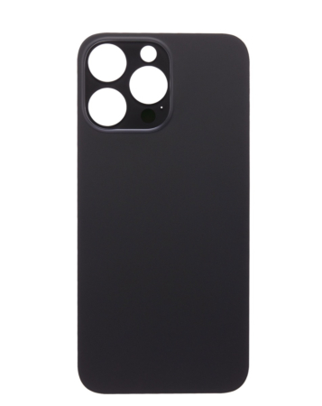 Purchase the Back Glass with a Bigger Camera Hole for iPhone 14 Pro Max in Space Black, no logo.
