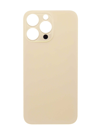 Grab the wholesale deals on the Back Glass with a Bigger Camera Hole for iPhone 14 Pro Max in Gold, no logo.
