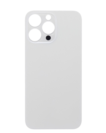 Buy the Back Glass with a Bigger Camera Hole for iPhone 14 Pro Max in Silver, no logo.
