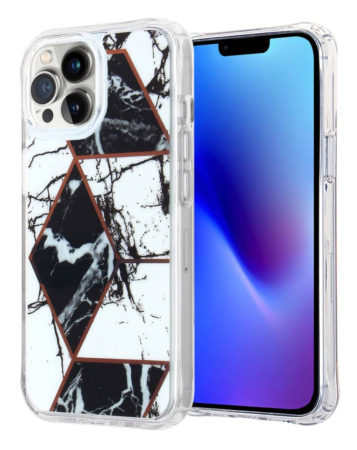 BLUE Light Injection Case - MARBLE BLACK & WHITE for iPhone 14 Pro (Only Ground Shipping)