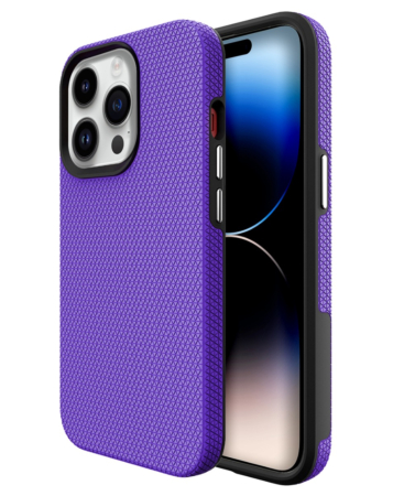 Shock Absorption Protective Dual Layer Case - PURPLE for iPhone 14 Pro Max (Only Ground Shipping)