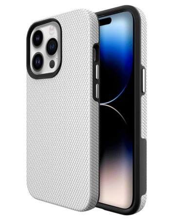 Shock Absorption Protective Dual Layer Case - SILVER for iPhone 14 Pro (Only Ground Shipping)
