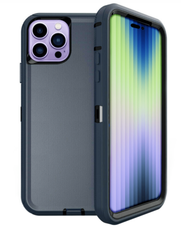 Heavy Duty Case - NAVY BLUE & BLACK for iPhone 14 Pro Max (Only Ground Shipping)